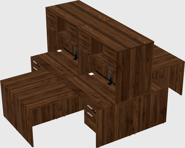 Quad l-shaped office desks