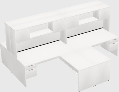 Quad l-shaped office desks