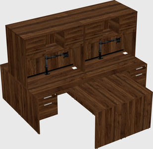 Quad l-shaped office desks