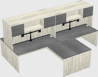 Quad l-shaped office desks