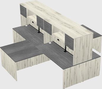 Quad l-shaped office desks