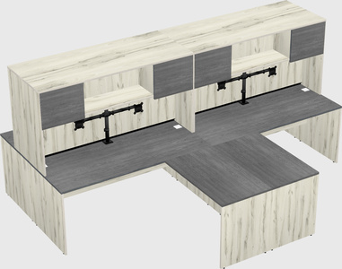 Quad l-shaped office desks