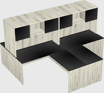 Quad l-shaped office desks