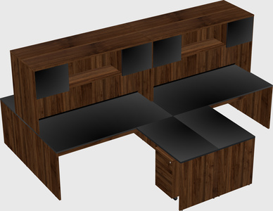 Quad l-shaped office desks