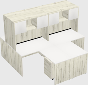 Quad l-shaped office desks
