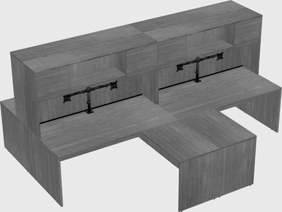 Quad l-shaped office desks