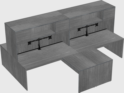 Quad l-shaped office desks