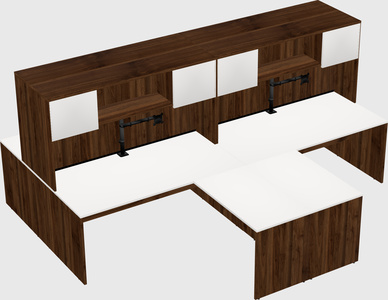 Quad l-shaped office desks