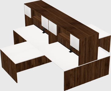 Quad l-shaped office desks