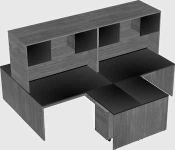 Quad l-shaped office desks