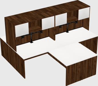 Quad l-shaped office desks