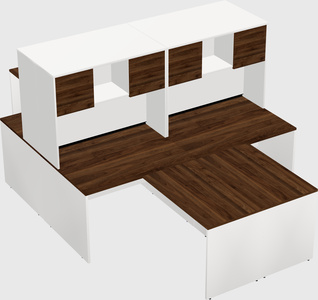 Quad l-shaped office desks