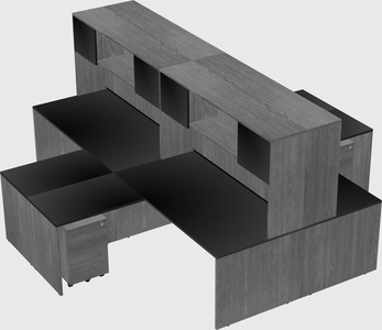 Quad l-shaped office desks