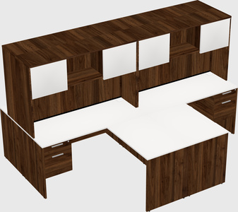 Quad l-shaped office desks