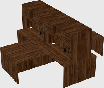 Quad l-shaped office desks
