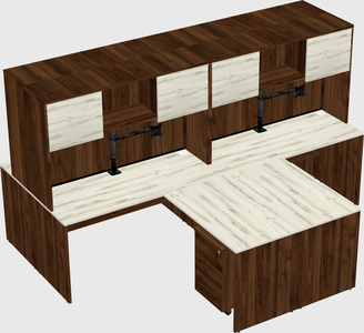 Quad l-shaped office desks