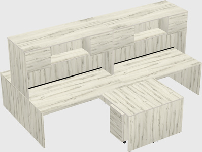 Quad l-shaped office desks