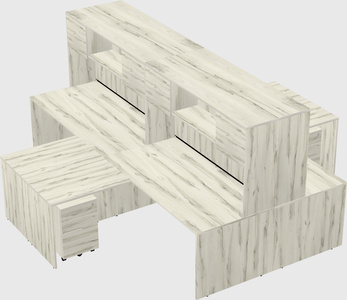 Quad l-shaped office desks