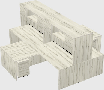Quad l-shaped office desks