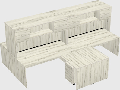 Quad l-shaped office desks