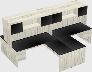 Quad l-shaped office desks