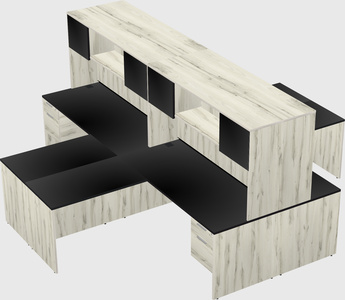 Quad l-shaped office desks