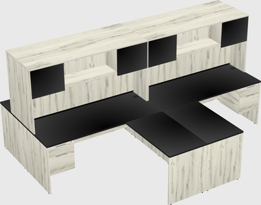 Quad l-shaped office desks