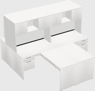 Quad l-shaped office desks