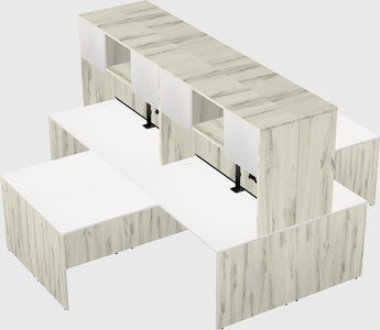 Quad l-shaped office desks