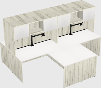 Quad l-shaped office desks