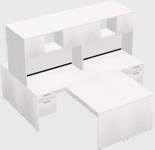 Quad l-shaped office desks