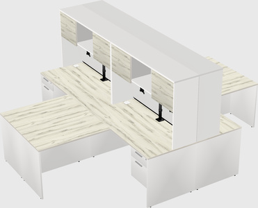 Quad l-shaped office desks