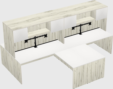 Quad l-shaped office desks