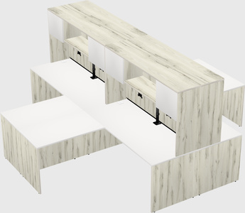 Quad l-shaped office desks