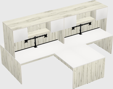 Quad l-shaped office desks