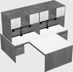 Quad l-shaped office desks