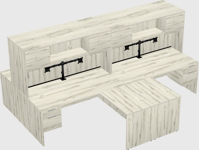 Quad l-shaped office desks