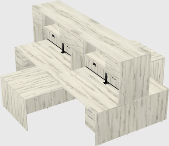 Quad l-shaped office desks