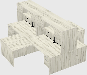 Quad l-shaped office desks