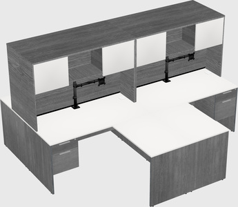 Quad l-shaped office desks