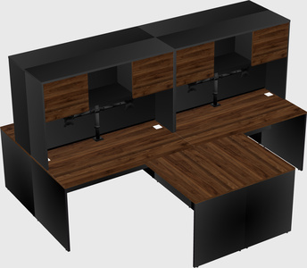 Quad l-shaped office desks