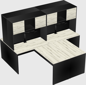 Quad l-shaped office desks