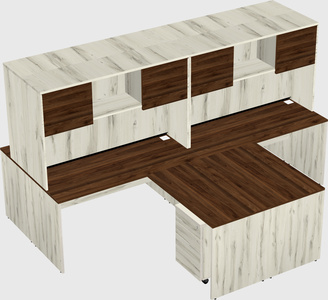 Quad l-shaped office desks