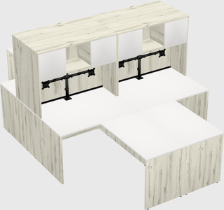 Quad l-shaped office desks