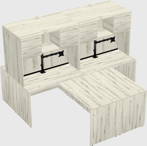 Quad l-shaped office desks