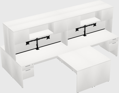 Quad l-shaped office desks