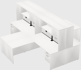 Quad l-shaped office desks