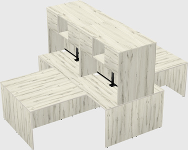 Quad l-shaped office desks