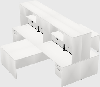 Quad l-shaped office desks