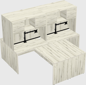 Quad l-shaped office desks